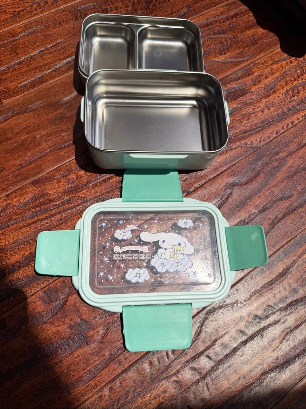 Mint Green Cute Character Food Storage Container